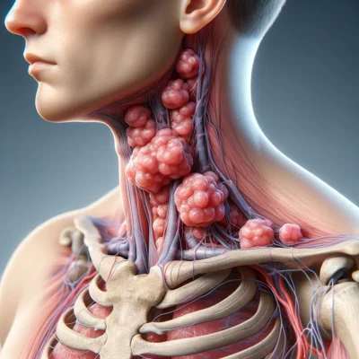Gânglio aumentado no pescoço e região supraclavicular