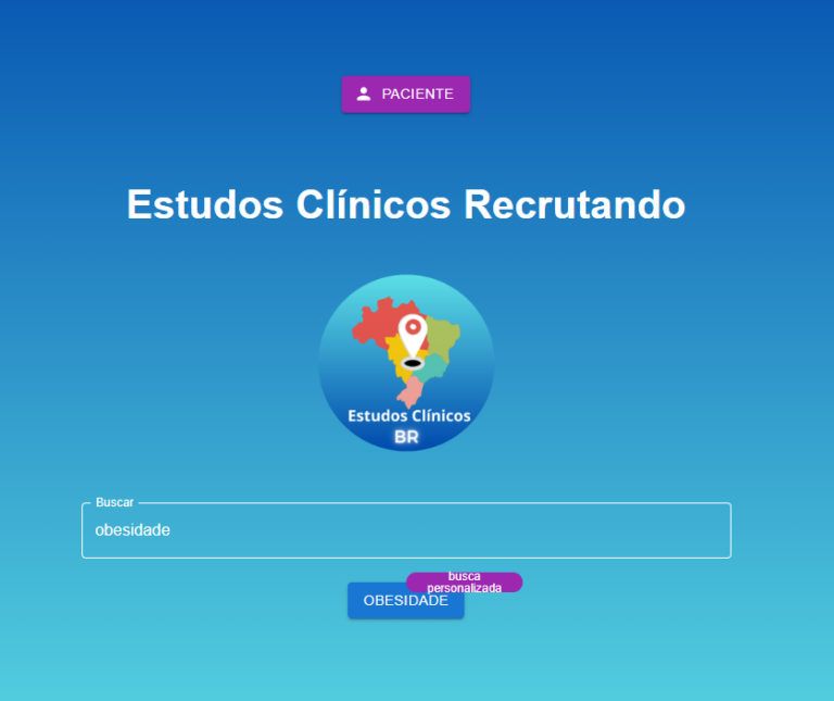 pesquisa de estudos clínicos de obesidade na plataforma estudosclinicosbr.com.br